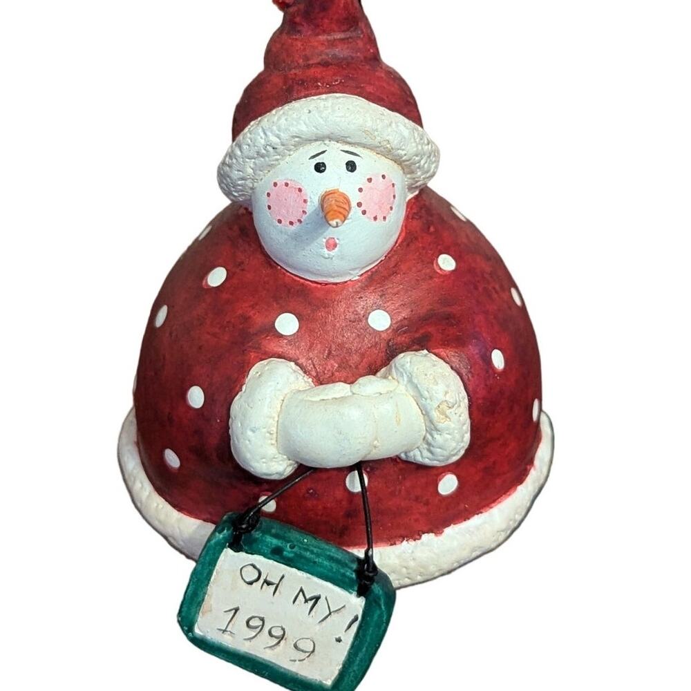 Sandi Gore Evans Frosty Follies Snowman -Oh My -Christmas Ornament